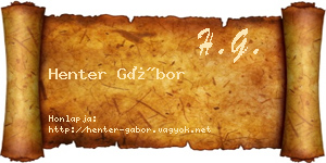 Henter Gábor névjegykártya